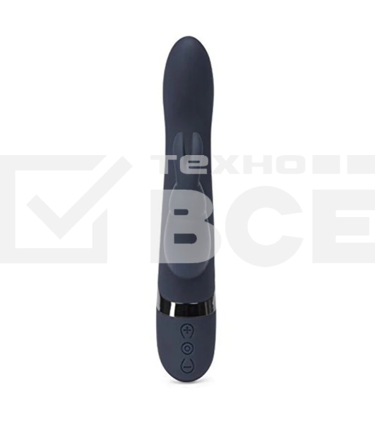 Тёмно-синий вибратор Oh My USB Rechargeable Rabbit Vibrator - 25,4 см.
