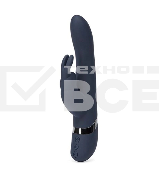 Тёмно-синий вибратор Oh My USB Rechargeable Rabbit Vibrator - 25,4 см.