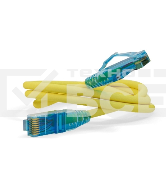 Патч-корд Hyperline U/UTP, Cat.6, LSZH, 1 м, желтый PC-LPM-UTP-RJ45-RJ45-C6-1M-LSZH-YL