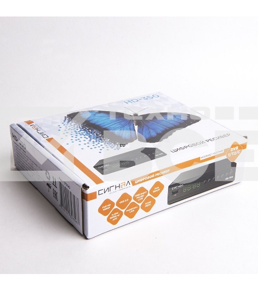 Ресивер эфирный цифровой DVB-T2/C HD HD-350 металл, дисплей DOLBY DIGITAL, HEVC Сигнал Electronics