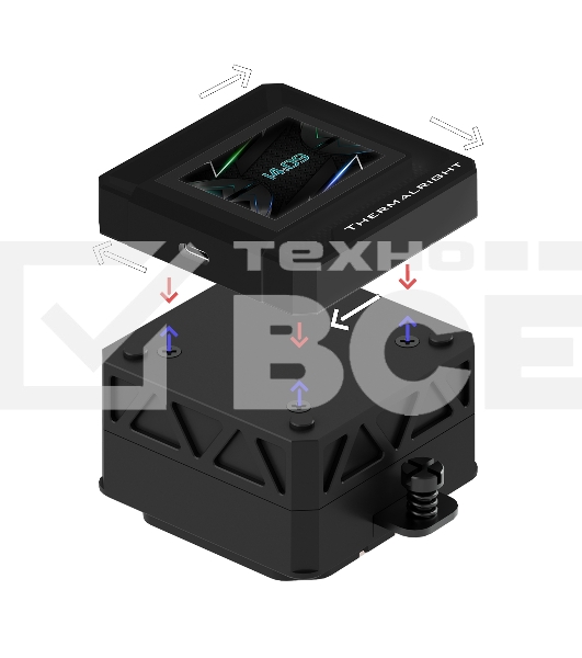 Водяное охлаждение для процессора Thermalright Frozen Warframe SE 240 ARGB Black (240mm, LED temp., Black, ARGB/ Fans: 2x120mm, 70.84CFM, 29.8dBA, 2000RPM/ Pump height 59mm, Rad thickness 27mm/ S: 1851, 1700, 1200, 115X, AM5, AM4)