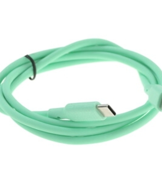 Кабель QUMO 32970 Type-C на Type-C, силиконовый, 1м, 3A, 60W, PD (зеленый)