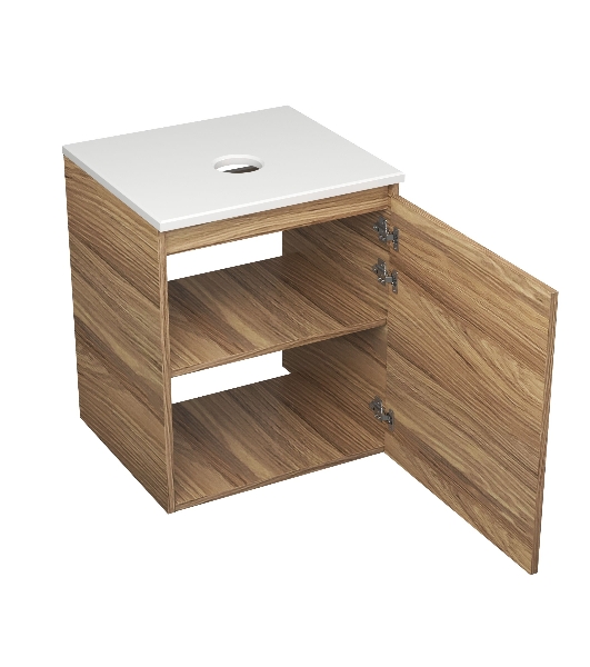 Тумба Bau Dream Blackwood 50 с дверцей, раковина BAU Spectrum mini 47х24 смеситель для раковины высокий Hotel Black, черный