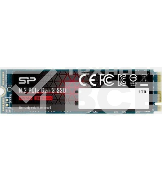 Накопитель SSD Silicon Power P34A80, 1Tb, PCIe 3.0 x4, M.2 2280, NVMe, R/W 3400/3000