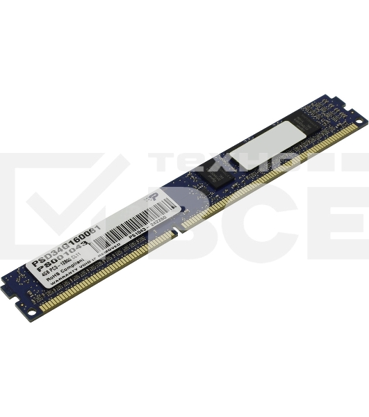 Оперативная память Patriot, DDR3, 4GB (1x4 GB), 1600 MHz, CL11, DIMM