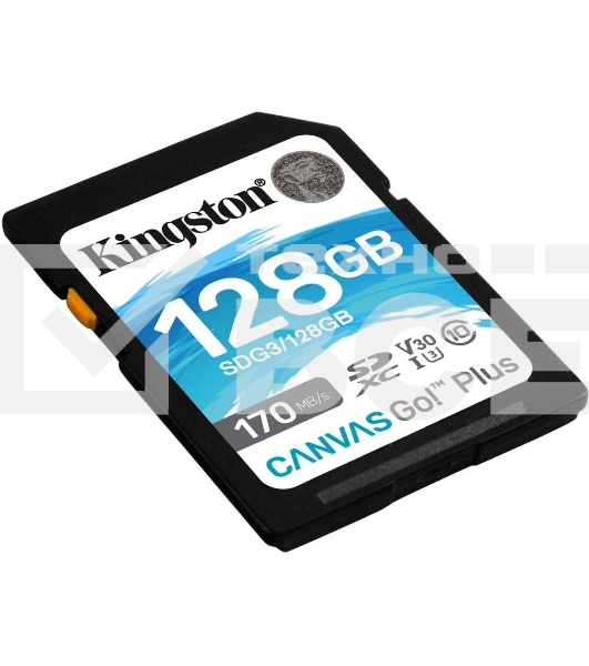 Карта памяти Kingston 128GB SDXC Canvas Go Plus 170R C10 UHS-I U3 V30 EAN: 740617301458