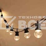 Уличная гирлянда «Лофт», черный каучук, 20 прозрачных ламп х 5 LED, влагостойкая IP44, фото 1