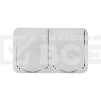 Блок горизонтальный 2 розетки Mini OG IP54 с заземлением, о/у, серый KRANZ, фото3