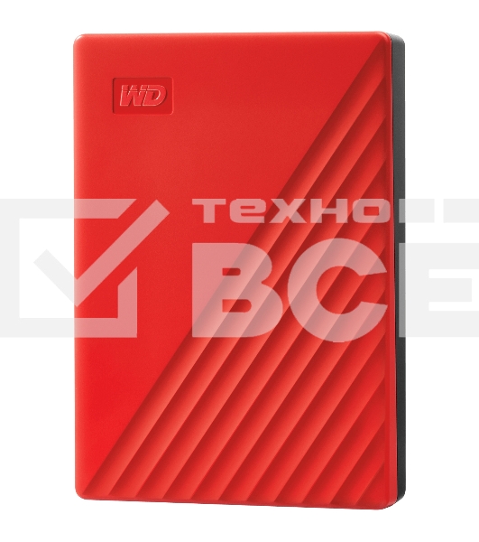 Накопитель Portable HDD 5TB WD My Passport (Red), USB 3.2 Gen1, 107x75x19mm, 210g /12 мес./