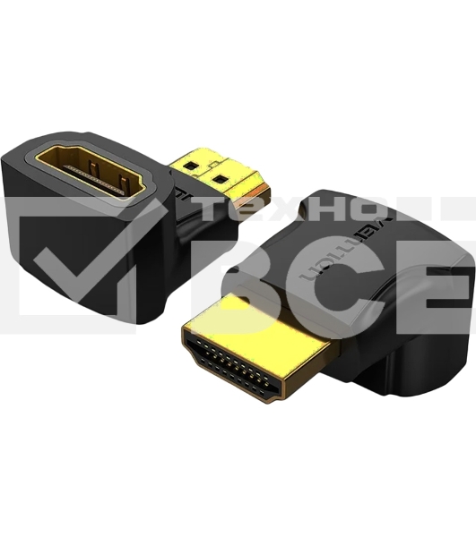 Адаптер-переходник Vention HDMI v2.0 19M/19F угол 90
