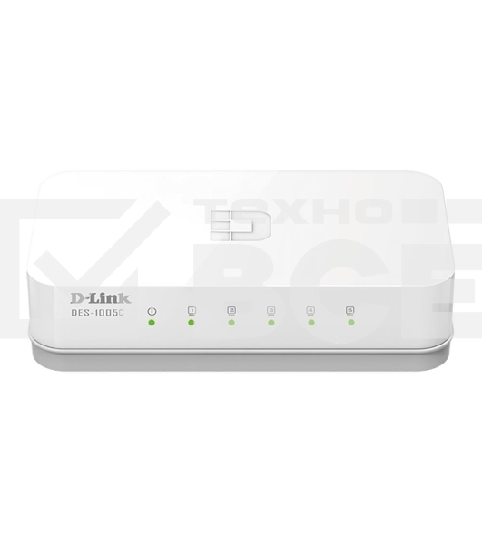 Коммутатор D-Link DES-1005C/B1A, 5-port UTP 10/100Mbps Auto-sensing, Stand-alone, Unmanaged Palm-top Fast Ethernet Switch