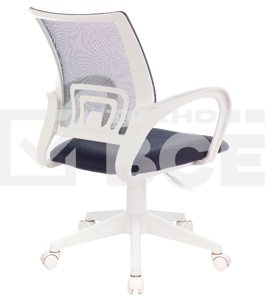 Кресло компьютерное Бюрократ CH-W695NLT TW-04 TW-12 темно-серый, сетка/ткань, крестовина пластик, пластик белый