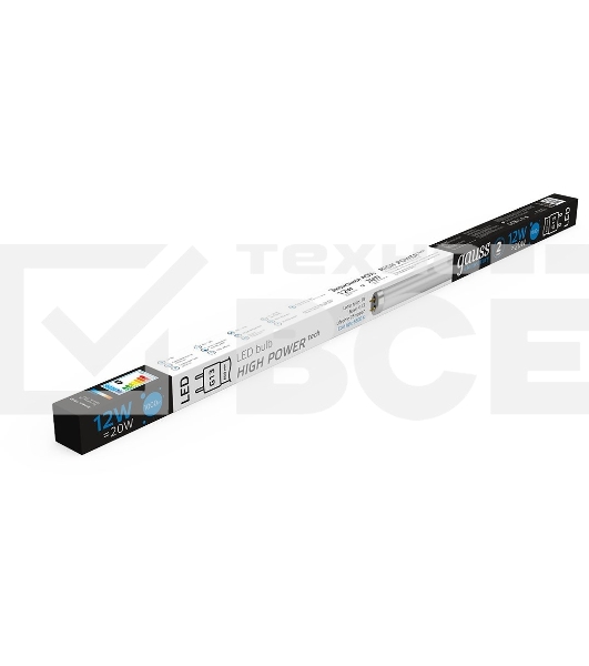 Лампа светодиодная Elementary T8 12Вт 6500К G13 1000лм 600мм стекло Gauss 93032