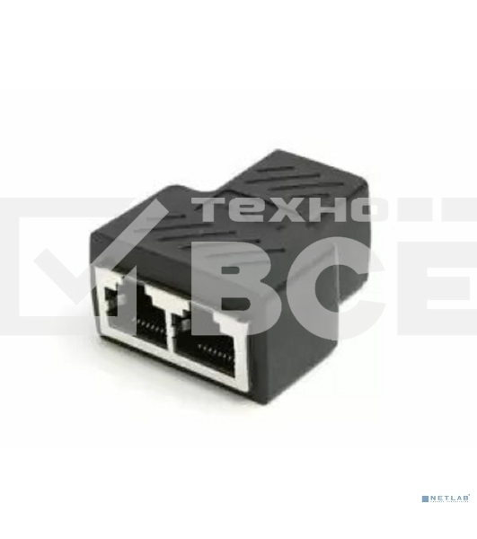 Переходник-разветвитель VCOM RJ-45 8P8C (F)<-->2 x 8P8C (F),FTP, ABS пластик, кат. 5eVCOM <CT252S>