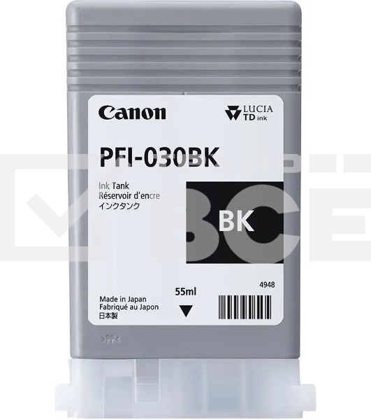 Картридж струйный CANON Pigment Ink PFI-030 Black (55 мл) для Canon imagePROGRAF TA-20, TA-30, TM-240, TM-340
