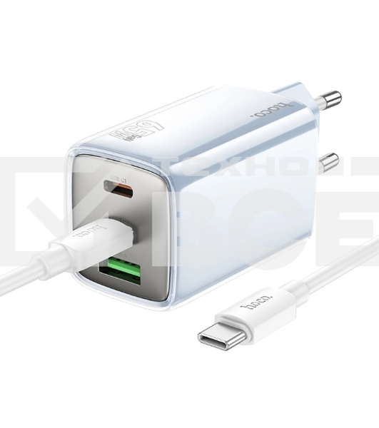 Сетевое зарядное устройство Hoco N49 Glorious 65W 3A (PD) синий