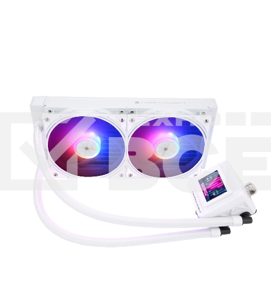 Водяное охлаждение для процессора Thermalright Frozen Warframe SE 240 ARGB White (240mm, LED temp., Black, ARGB/ Fans: 2x120mm, 70.84CFM, 29.8dBA, 2000RPM/ Pump height 59mm, Rad thickness 27mm/ S: 1851, 1700, 1200, 115X, AM5, AM4)