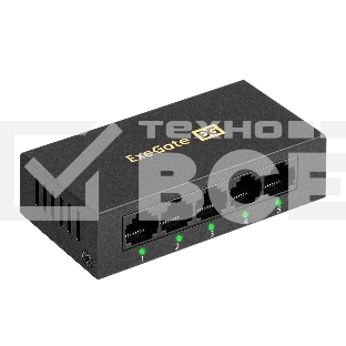 Коммутатор неуправляемый ExeGate EDES-1005D (5-портовый UTP 10/100Mbps, металлический корпус, с функцией энергосбережения (EEE), настольный/настенный)