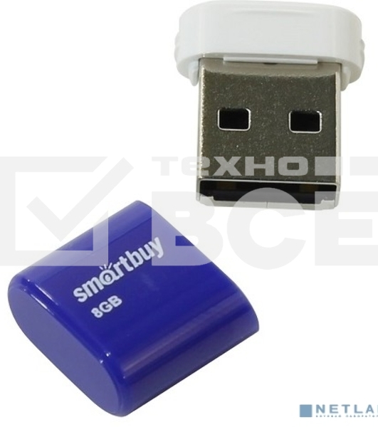 Флешка USB Smartbuy 8Gb,Smartbuy LARA Blue SB8GbLara-B