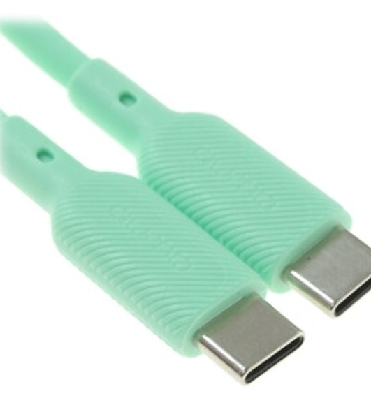 Кабель QUMO 32970 Type-C на Type-C, силиконовый, 1м, 3A, 60W, PD (зеленый)