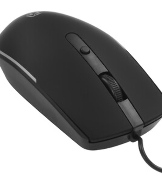 Мышь проводная Oklick 100M черный, 1600 dpi, USB, кнопки - 4