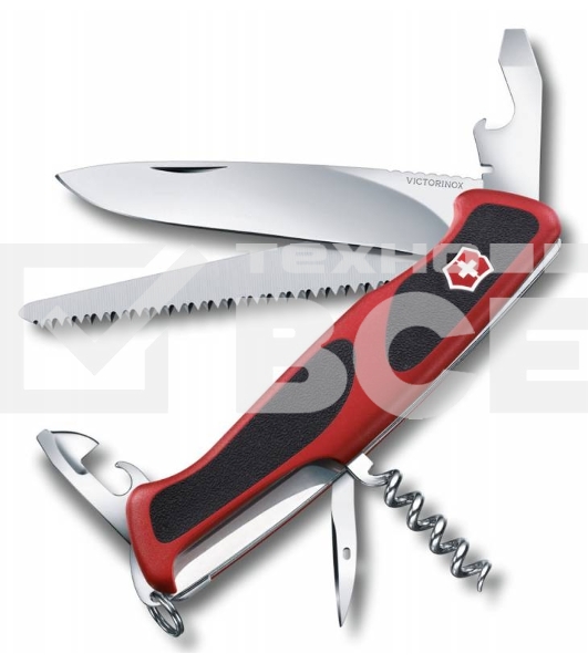 Нож перочинный Victorinox RangerGrip 55 (0.9563.CB1) 130мм 12функций красный/черный блистер