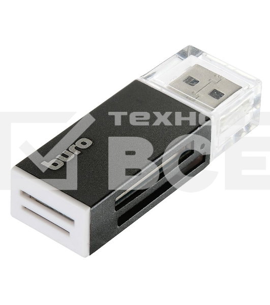 Устройство чтения карт памяти USB2.0 Buro BU-CR-3104 черный