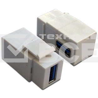Модуль Keystone, USB 3.0, тип A, мама-мама, 90 градусов, белый
