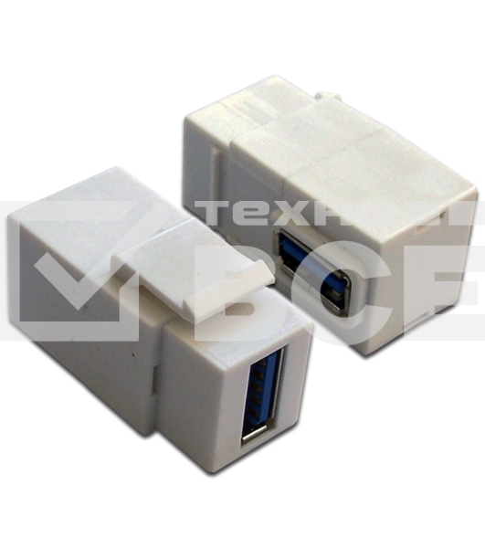 Модуль Keystone, USB 3.0, тип A, мама-мама, 90 градусов, белый