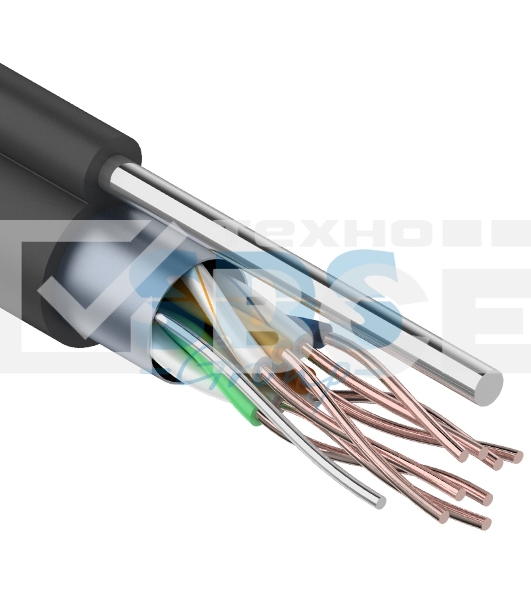 Кабель витая пара PROconnect FTP 4PR 24AWG, CAT5e, наружный (OUTDOOR) + ТРОС*1 (бухта 305 м)