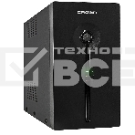 Источник бесперебойного питания CROWN Line Intractive CMU-SP800 COMBO USB 800VA\480W, корпус металл, 1x12V/9AH, розетки 4*IEC + 2*EURO+1*IEC bybass, трансформатор AVR 140-290V, съемный кабель 1.2 м, порт RJ11/45, порт USB, защита: от перегрузки, от КЗ, от скачков напряжения, фото 1