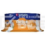 Диск DVD-R Verbatim 4.7Gb 16x Cake Box (25шт) Printable (43538), фото5