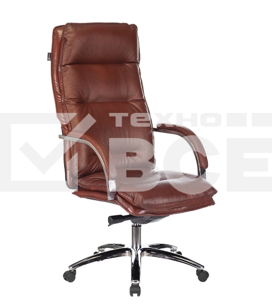 Кресло руководителя Бюрократ T-9927SL светло-коричневый Leather Eichel, кожа, крестовина металл хром