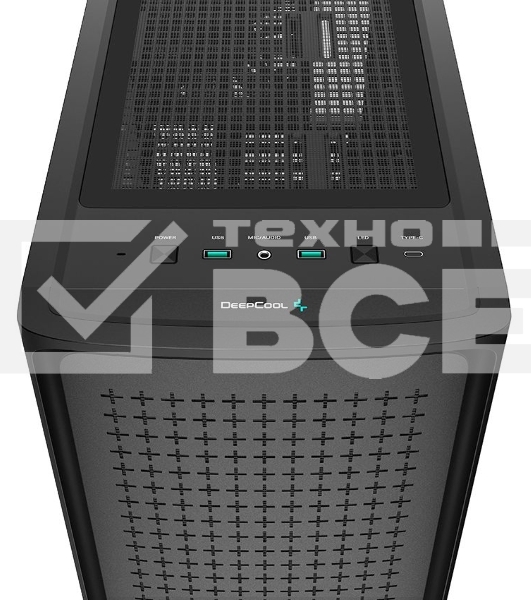 Компьютерный корпус Deepcool CK560 без БП, боковое окно (закаленное стекло), 3xARGB LED 120мм вентилятора спереди и 1x140мм вентилятор сзади, черный, ATX