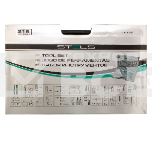 Набор инструментов STELS 141151/4'' 3/8'' 1/2'' cr-v s2 усиленный кейс 216предм.