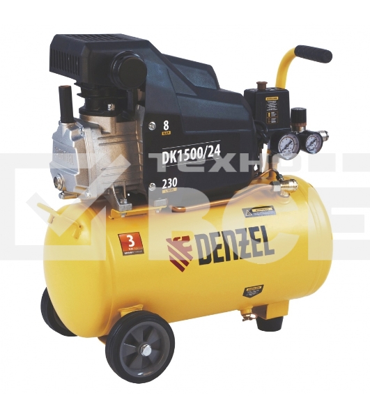 Компрессор Denzel воздушный DK1500/24,Х-PRO 1,5 кВт, 230 л/мин, 24 л 58063