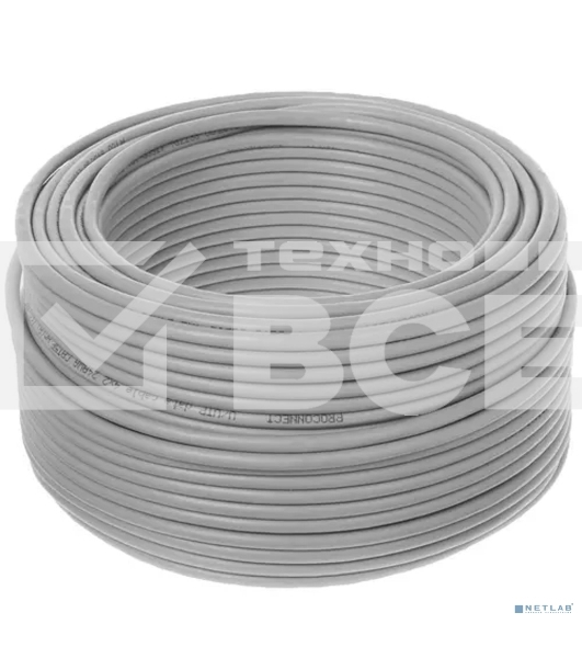 Кабель UTP PROconnect 4PR 24AWG, CU (медь), CAT5E, 100 МГц, PVC, серый, бухта 50 м