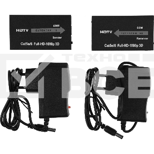 Адаптер аудио-видео Premier 5-877 HDMI (f)/RJ45 черный