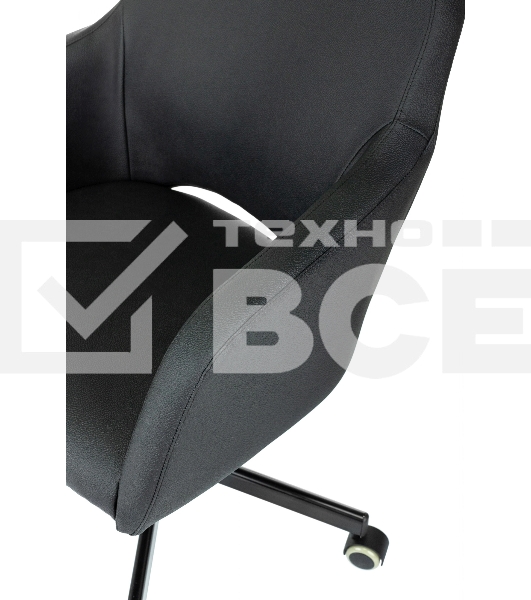 Кресло офисное Бюрократ CH-380M черный, эко.кожа, крестов. металл