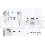 Комплект адаптеров Powerline с розеткой Mercusys MP300P KIT, фото 1