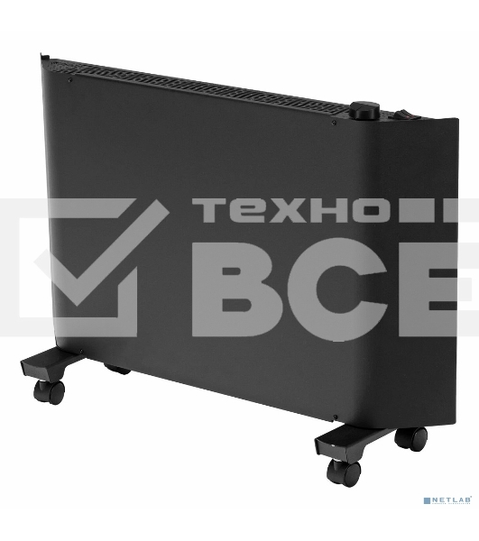 Конвектор электрический Denzel XCE-1500B черный, 1500 Вт, 20 м2, термостат
