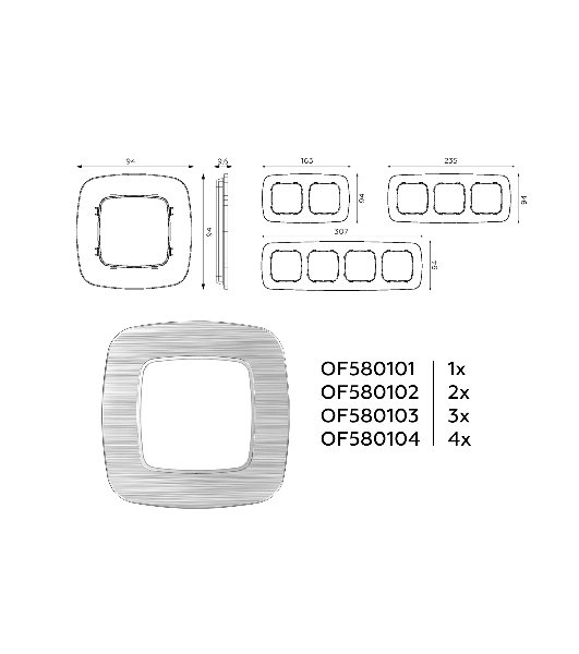 Рамка OMEGA Radian (Серебро Металл шлифованный) 3-ая OF580103