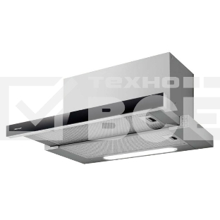 Вытяжка встраиваемая Jet Air BETTA 60/GR/BK / 60 см, 900 куб.м., кнопочное управление, серая + фронтальное черное стекло