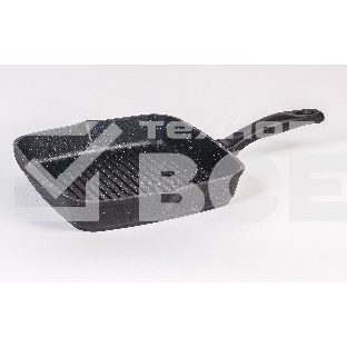 Сковорода - гриль квадратная 28 см, несъемн ручка 'Гранит черный' 68802