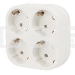 Четверник электрический Rexant 16 А с заземлением белый, фото 1