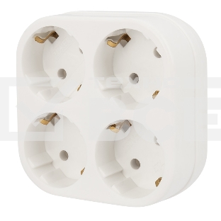 Четверник электрический Rexant 16 А с заземлением белый