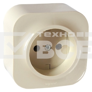 Розетка Legrand 782241 с заземлением без шторок (Слоновая кость)