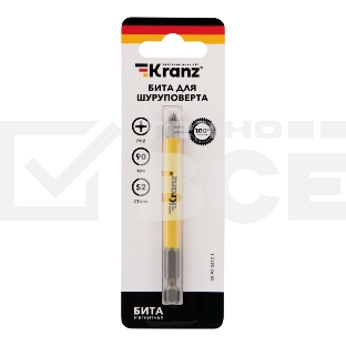 Бита для шуруповерта KRANZ PH2х90 мм