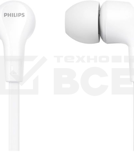 Гарнитура вкладыши Philips TAE1105WT/00 1.2м белый проводные в ушной раковине