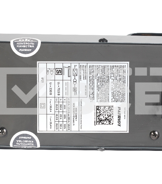 Сварочный аппарат Patriot WM260DVT инвертор MMA/TL/vrd 12.5кВт